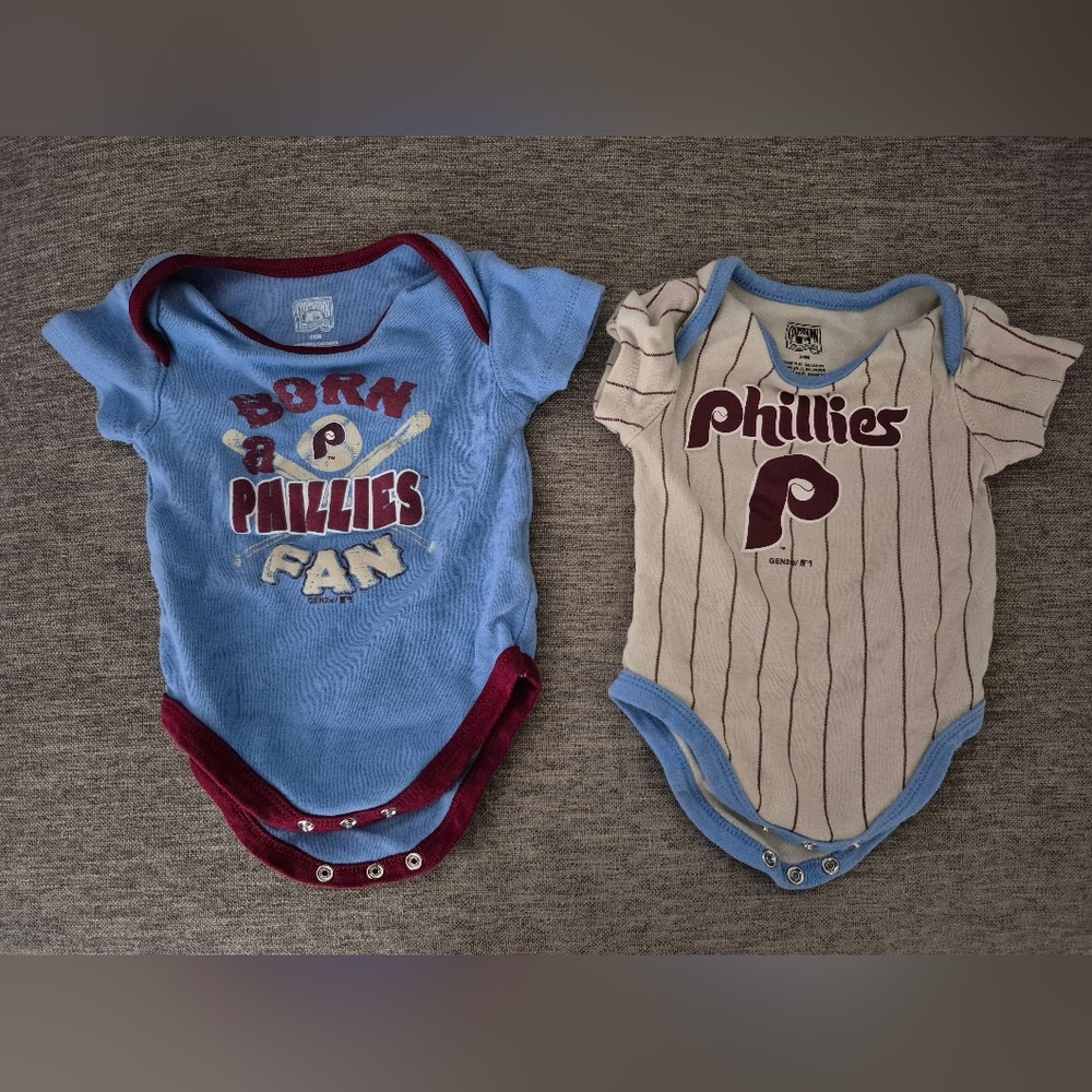 Philadelphia Phillies Baby Onesies - Size 3-6 Months